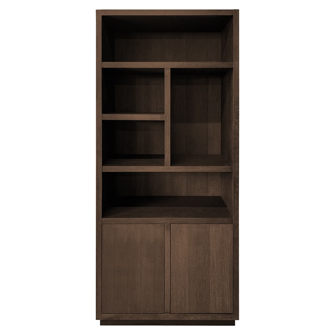Richmond Interiors Oakura Walnut Brown Oak Wood Open Display Unit | 2 Doors