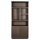 Richmond Interiors Oakura Walnut Brown Oak Wood Open Display Unit | 2 Doors
