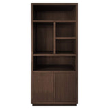 Richmond Interiors Oakura Walnut Brown Oak Wood Open Display Unit | 2 Doors
