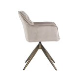 Richmond Interiors Aline Swivel Chair in Khaki Velvet
