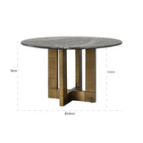 Richmond Interiors Collada Black/Gold Round Oval 130cm Dining Table