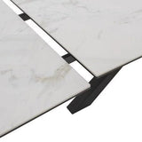 Phoenix 160-240cm White Ceramic Marble Extending Table-Esme Furnishings