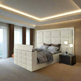 The Hilton Luxury Panel Velvet TV Bed