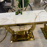 Arianna White/Gold Marble 120cm Console Table