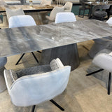 Monaco 160-240cm Grey Ceramic Marble Extending Dining Table