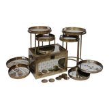 Libra Interiors Vienna Diamond Set of 2 Side Tables - Antique Gold