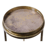 Libra Interiors Vienna Atlas Set of 2 Side Tables - Antique Gold