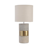 Libra Interiors Concrete & Gold Table Lamp with Natural Shade