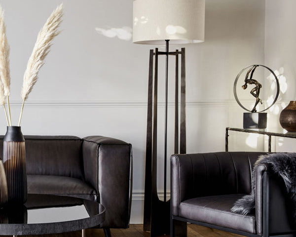 Libra Interiors Glenthorpe Floor Lamp - Hammered Iron