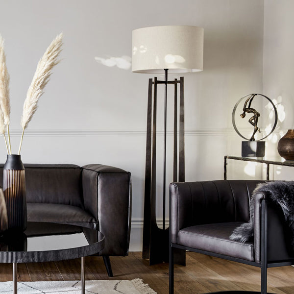 Libra Interiors Glenthorpe Floor Lamp - Hammered Iron