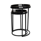 Libra Interiors Vesuvius Set of 2 Side Tables - Black & Gold