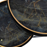 Libra Interiors Vesuvius Set of 2 Side Tables - Black & Gold
