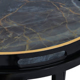Libra Interiors Vesuvius Set of 2 Side Tables - Black & Gold