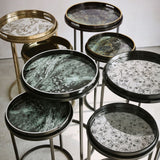 Libra Interiors Swirl Set of 2 Side Tables - Monochrome