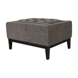 Libra Interiors Theodore Buttoned Stool - Warm Grey