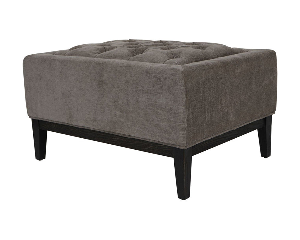 Libra Interiors Theodore Buttoned Stool - Warm Grey