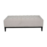 Libra Interiors Theodore Buttoned X-Large Ottoman - Ivory Fabric