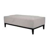 Libra Interiors Theodore Buttoned X-Large Ottoman - Ivory Fabric