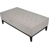 Libra Interiors Theodore Buttoned X-Large Ottoman - Ivory Fabric