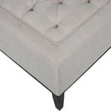 Libra Interiors Theodore Buttoned X-Large Ottoman - Ivory Fabric