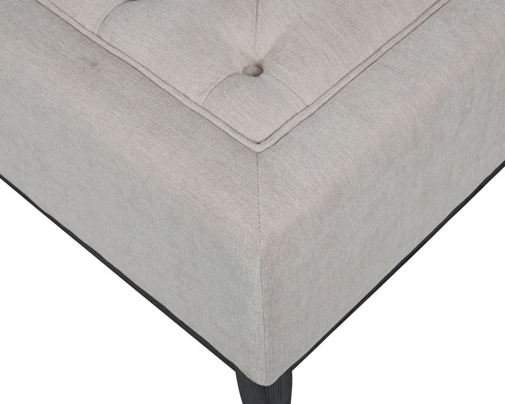 Libra Interiors Theodore Buttoned X-Large Ottoman - Ivory Fabric