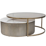 Libra Interiors  Belvedere Set of 2 Nesting Round Coffee Tables - Aged Gold