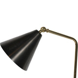 Libra Interiors Amelie Brushed Floor Lamp with Table - Satin Grey & Brass