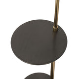 Libra Interiors Amelie Brushed Floor Lamp with Table - Satin Grey & Brass