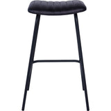 Libra Interiors Pair of Arthur Leather Bar Stools - Charcoal