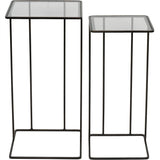 Libra Interiors Linz Set of 2 Side Tables - Glass & Metal