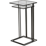 Libra Interiors Linz Set of 2 Side Tables - Glass & Metal
