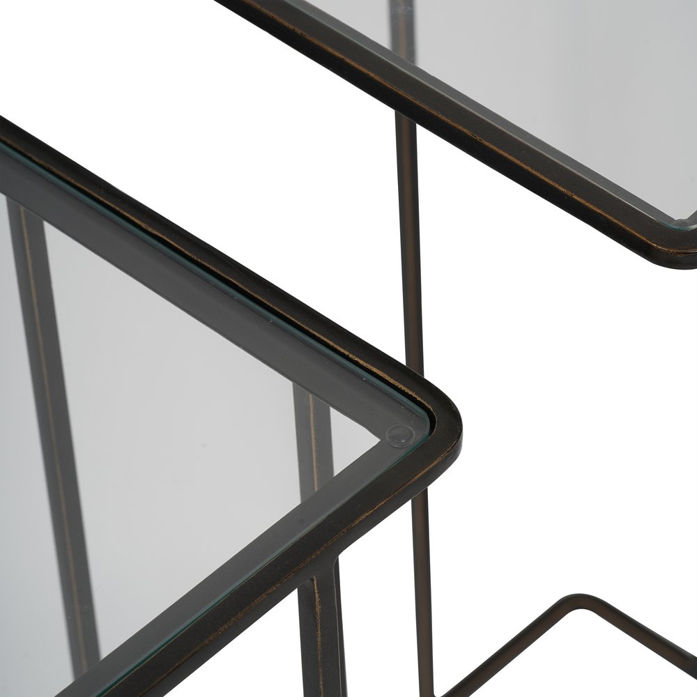 Libra Interiors Linz Set of 2 Side Tables - Glass & Metal