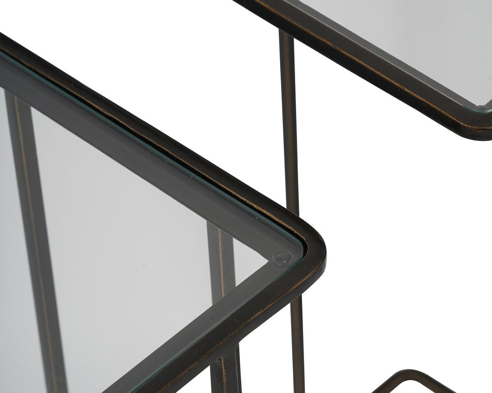 Libra Interiors Linz Set of 2 Side Tables - Glass & Metal