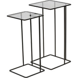 Libra Interiors Linz Set of 2 Side Tables - Glass & Metal