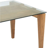 Libra Interiors Sleaford Rectangular Dining Table 180cm - Glass & Oak