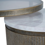 Libra Interiors Belvedere Set of 2 Nesting Side Tables - Aged Gold
