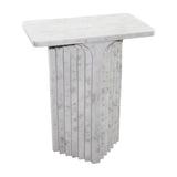 Libra Interiors Marble Column Side Table - White
