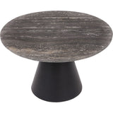 Libra Interiors Clifton II Coffee Table in Charcoal Black and Travertine – Small