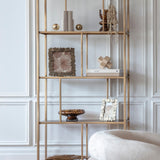 Libra Interiors Brooks Tall Shelving Unit - Brushed Champagne