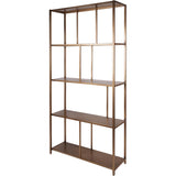 Libra Interiors Brooks Tall Shelving Unit - Brushed Champagne