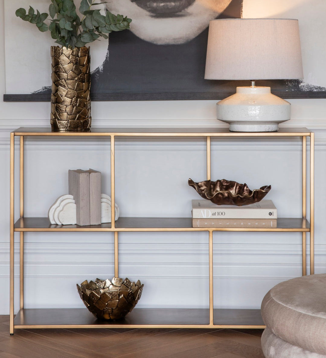 Libra Interiors Brooks Console Table - Brushed Champagne