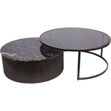 Libra Interiors Belvedere Black Set of 2 Nesting Coffee Tables
