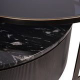 Libra Interiors Belvedere Set of 2 Nesting Coffee Tables - Black
