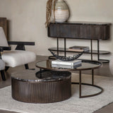 Libra Interiors Belvedere Black Set of 2 Nesting Coffee Tables