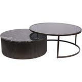 Libra Interiors Belvedere Black Set of 2 Nesting Coffee Tables
