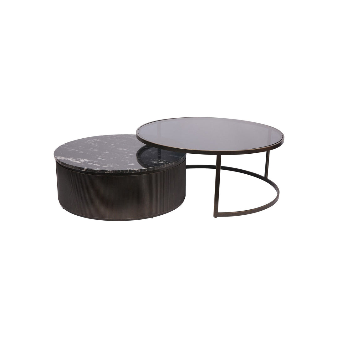 Libra Interiors Belvedere Set of 2 Nesting Coffee Tables - Black