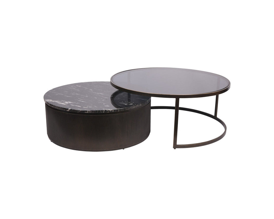 Libra Interiors Belvedere Set of 2 Nesting Coffee Tables - Black