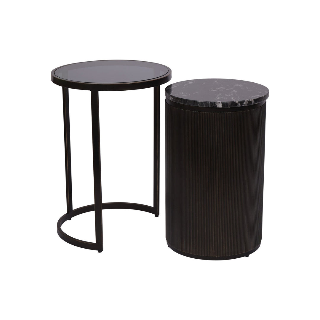 Libra Interiors Belvedere Set of 2 Nesting Side Tables - Black