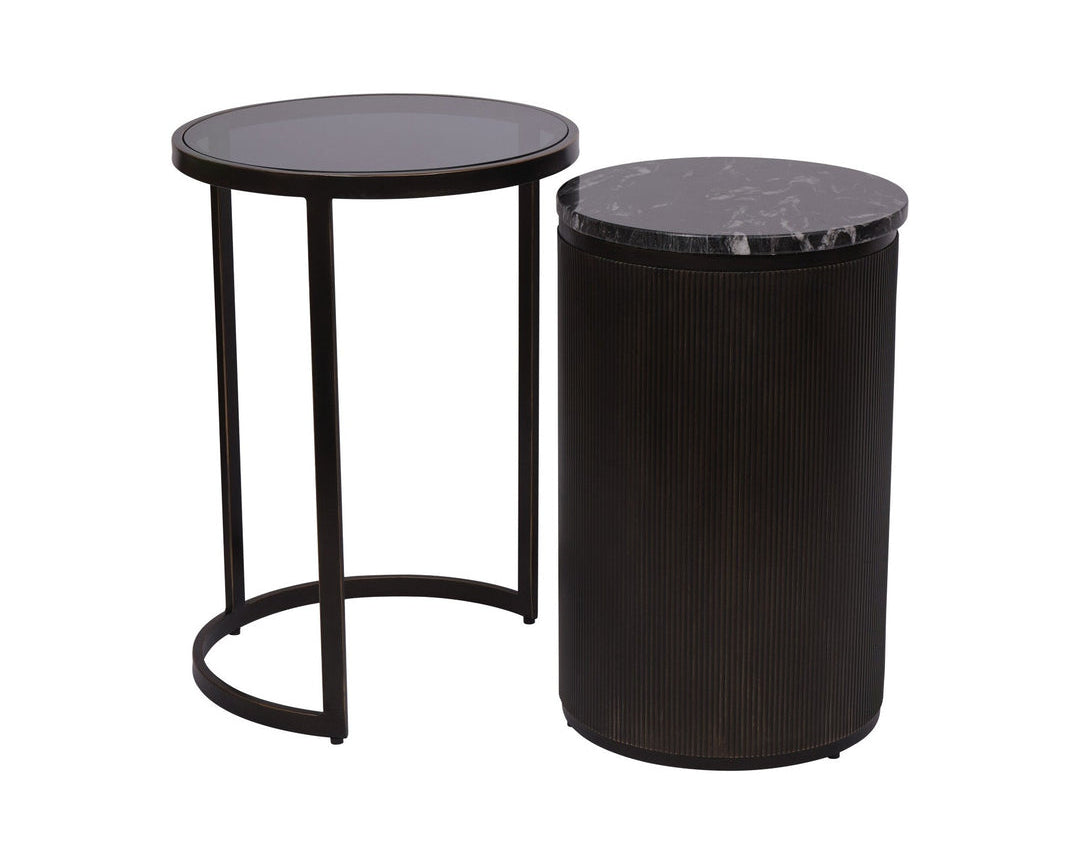 Libra Interiors Belvedere Set of 2 Nesting Side Tables - Black