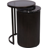 Libra Interiors Belvedere Black Small Set of 2 Nesting Side Tables